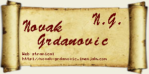 Novak Grdanović vizit kartica